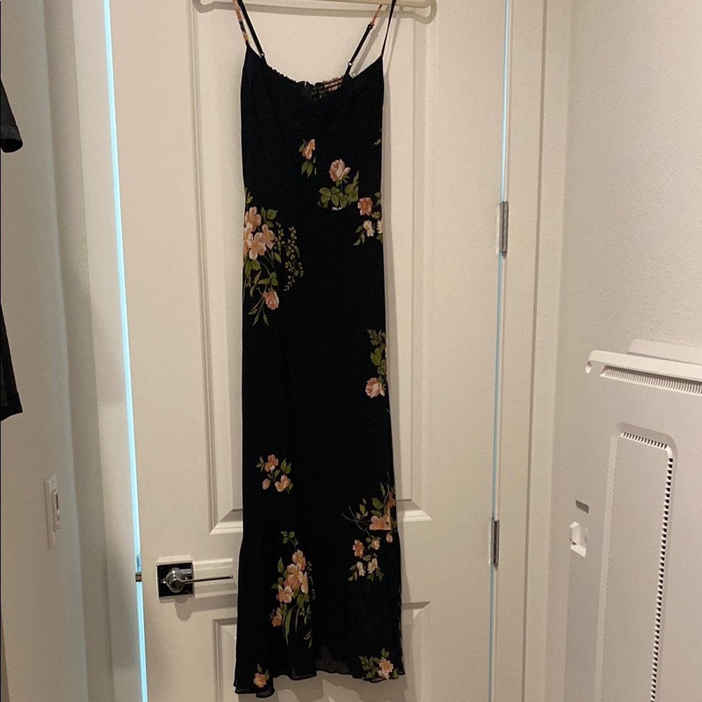 Reformation Embry Black Floral Dress Engagement